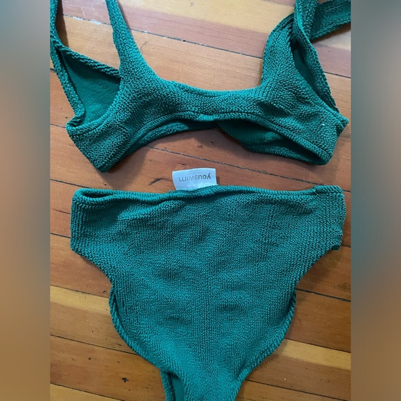 Eva High-Waist Two Piece in Forest Green - Picture 2 of 2